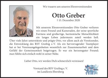 Traueranzeige von Otto Greber von Süddeutsche Zeitung