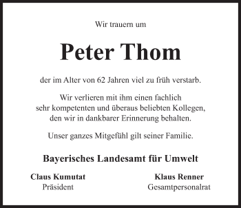 Traueranzeige von Peter Thom von Süddeutsche Zeitung