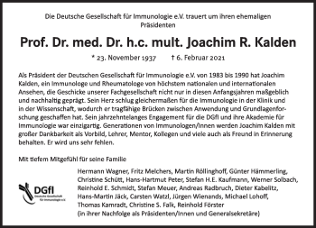 Traueranzeige von Joachim Robert Kalden von Süddeutsche Zeitung