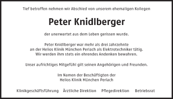 Traueranzeige von Peter Knidlberger von Süddeutsche Zeitung