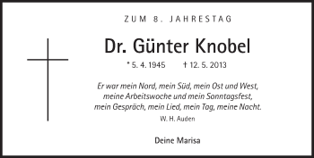 Traueranzeige von Günter Knobel von Süddeutsche Zeitung