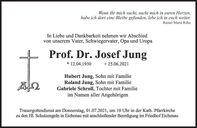 Anzeige von  Josef Jung