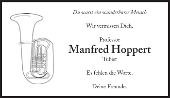 Traueranzeige von Manfred Hoppert von Süddeutsche Zeitung