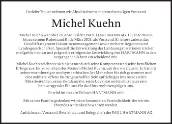 Traueranzeige von Michel Kuehn von Süddeutsche Zeitung