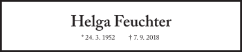 Traueranzeige von Helga Feuchter von Süddeutsche Zeitung