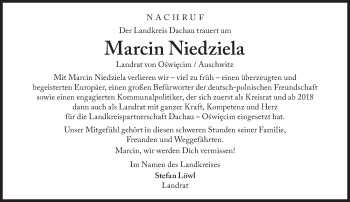 Traueranzeige von Marcin Niedziela von Süddeutsche Zeitung