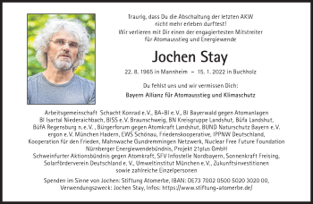 Traueranzeige von Jochen Stay von Süddeutsche Zeitung