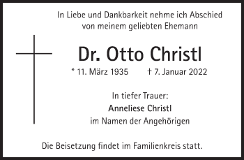 Traueranzeige von Otto Christl von Süddeutsche Zeitung