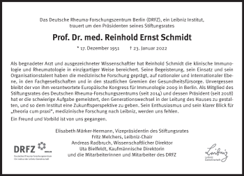 Traueranzeige von Reinhold Ernst Schmidt von Süddeutsche Zeitung