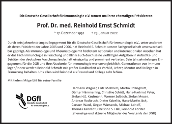 Traueranzeige von Reinhold Ernst Schmidt von Süddeutsche Zeitung