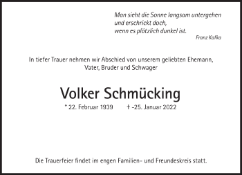 Traueranzeige von Volker Schmücking von Süddeutsche Zeitung