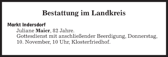 Traueranzeige von Bestattungen vom 10.11.2022 von Süddeutsche Zeitung