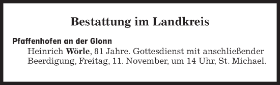 Traueranzeige von Bestattungen vom 11.11.2022 von Süddeutsche Zeitung