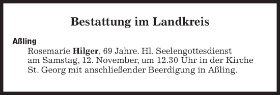 Traueranzeige von Bestattungen vom 12.11.2022 von Süddeutsche Zeitung