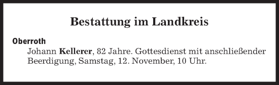 Traueranzeige von Bestattungen vom 12.11.2022 von Süddeutsche Zeitung