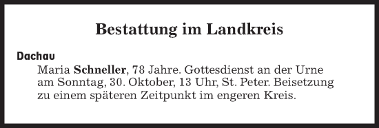 Traueranzeige von Bestattungskalender vom 29.10.2022 von Süddeutsche Zeitung