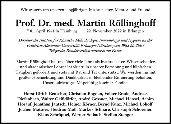 Traueranzeige von Martin Röllinghoff von Süddeutsche Zeitung