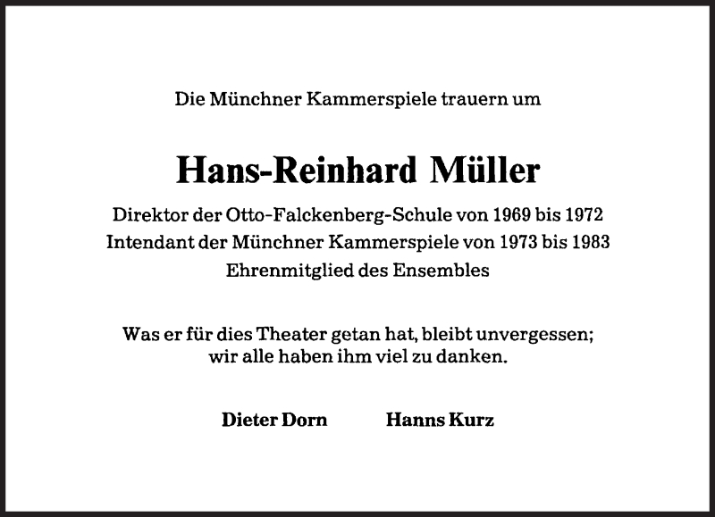  Traueranzeige für Hans-Reinhard Müller vom 18.02.2022 aus 