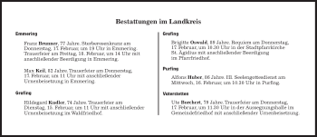 Traueranzeige von Bestattungskalender vom 15.02.2022  von Süddeutsche Zeitung