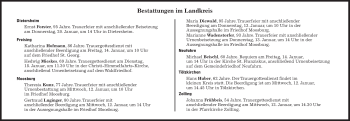 Traueranzeige von Bestattungskalender vom 12.01.2022  von Süddeutsche Zeitung