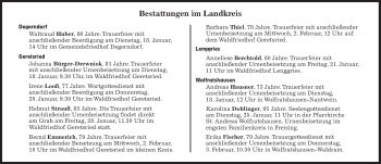 Traueranzeige von Bestattungskalender vom 18.01.2022  von Süddeutsche Zeitung