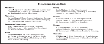 Traueranzeige von Bestattungskalender vom 10.12.2021  von Süddeutsche Zeitung