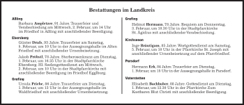 Traueranzeige von Bestattungskalender vom 01.02.2022  von Süddeutsche Zeitung