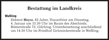 Traueranzeige von Bestattungskalender vom 31.12.2021  von Süddeutsche Zeitung