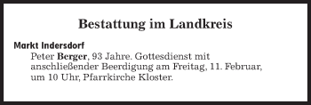 Traueranzeige von Bestattungskalender vom 11.02.2022  von Süddeutsche Zeitung