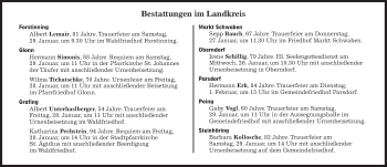 Traueranzeige von Bestattungskalender vom 26.01.2022  von Süddeutsche Zeitung