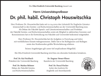 Traueranzeige von Christoph Houswitschka von Süddeutsche Zeitung