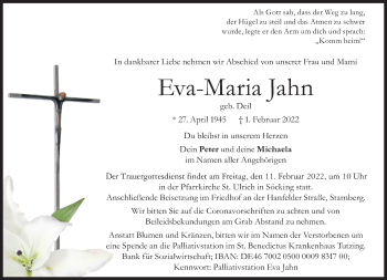 Traueranzeige von Eva-Maria Jahn von Süddeutsche Zeitung