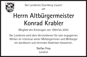 Traueranzeige von Konrad Krabler von Süddeutsche Zeitung