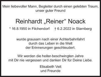 Traueranzeige von Reinhardt Noack von Süddeutsche Zeitung