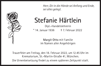 Traueranzeige von Stefanie Härtlein von Süddeutsche Zeitung