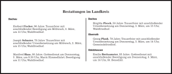 Traueranzeige von Bestattungen vom 02.03.2022 von Süddeutsche Zeitung