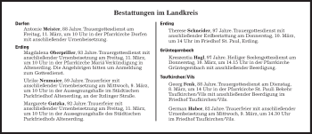 Traueranzeige von Bestattungen vom 08.03.2022 von Süddeutsche Zeitung