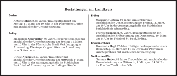 Traueranzeige von Bestattungen vom 09.03.2022 von Süddeutsche Zeitung
