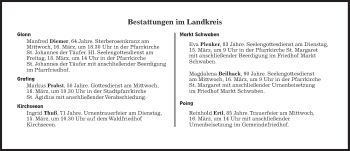 Traueranzeige von Bestattungen vom 15.03.2022 von Süddeutsche Zeitung