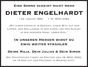 Traueranzeige von Dieter Engelhardt von Süddeutsche Zeitung