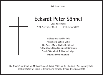 Traueranzeige von Eckardt Peter Söhnel von Süddeutsche Zeitung