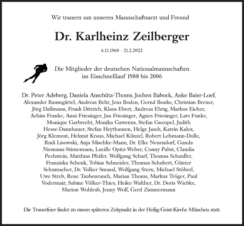  Traueranzeige für Karlheinz Zeilberger vom 12.03.2022 aus Süddeutsche Zeitung