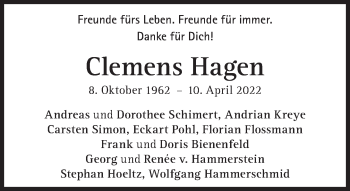 Traueranzeige von Clemens Hagen von Süddeutsche Zeitung