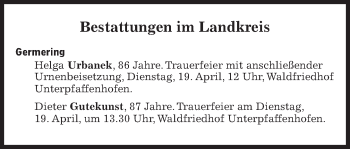 Traueranzeige von Dieter Gutekunst von Süddeutsche Zeitung