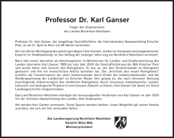 Traueranzeige von Karl Ganser von Süddeutsche Zeitung