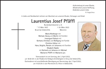 Traueranzeige von Laurentius Josef Pfäff von Süddeutsche Zeitung