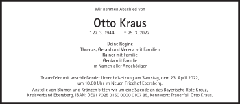 Traueranzeige von Otto Kraus von Süddeutsche Zeitung