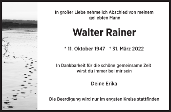 Traueranzeige von Walter Rainer von Süddeutsche Zeitung