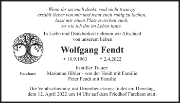 Traueranzeige von Wolfgang Fendt von Süddeutsche Zeitung
