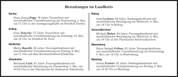 Traueranzeige von Bestattungen vom 04.05.2022 von Süddeutsche Zeitung